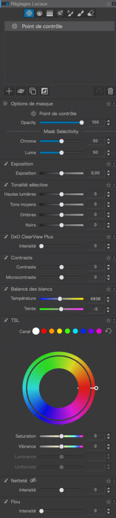 Réglages locaux DxO PhotoLab 7