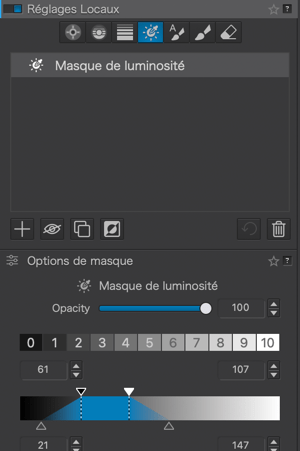 Masque de luminosité FilmPack 7 intégré dans PhotoLab 7