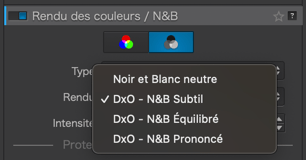 Interface Noir et Blanc DxO PhotoLab 7
