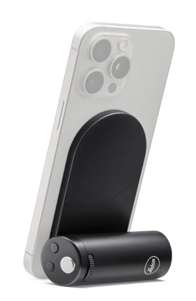 Support de téléphone portable avec poignée noire.