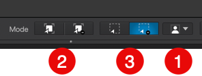 Barre d'outils avec icônes et numéros