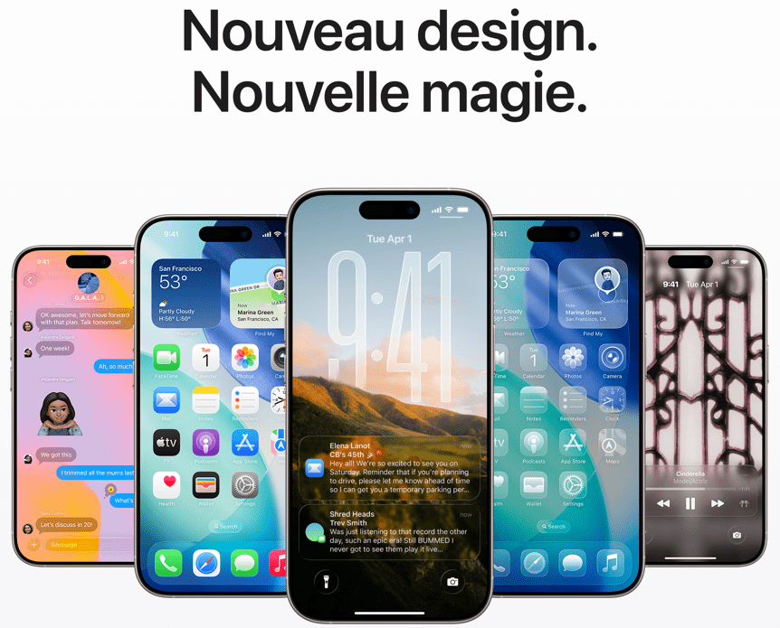 Nouveau design d'iPhones en exposition