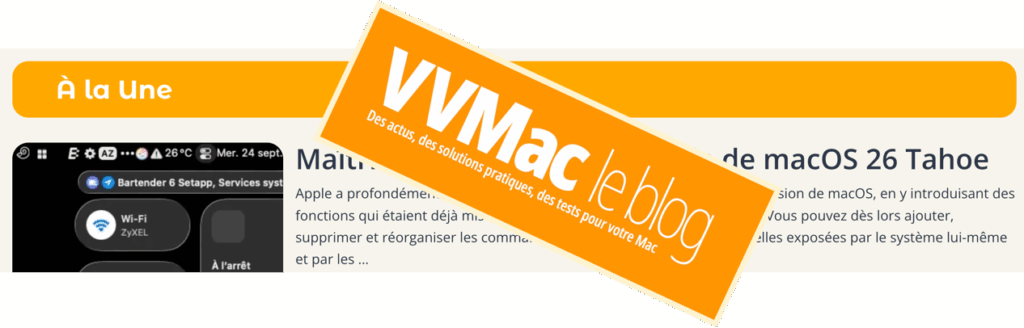 Bandeau VVMac Blog et article macOS Tahoe.