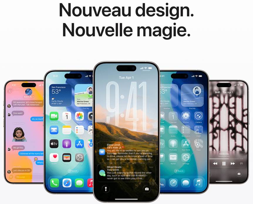 Nouveau design d'iPhones en exposition