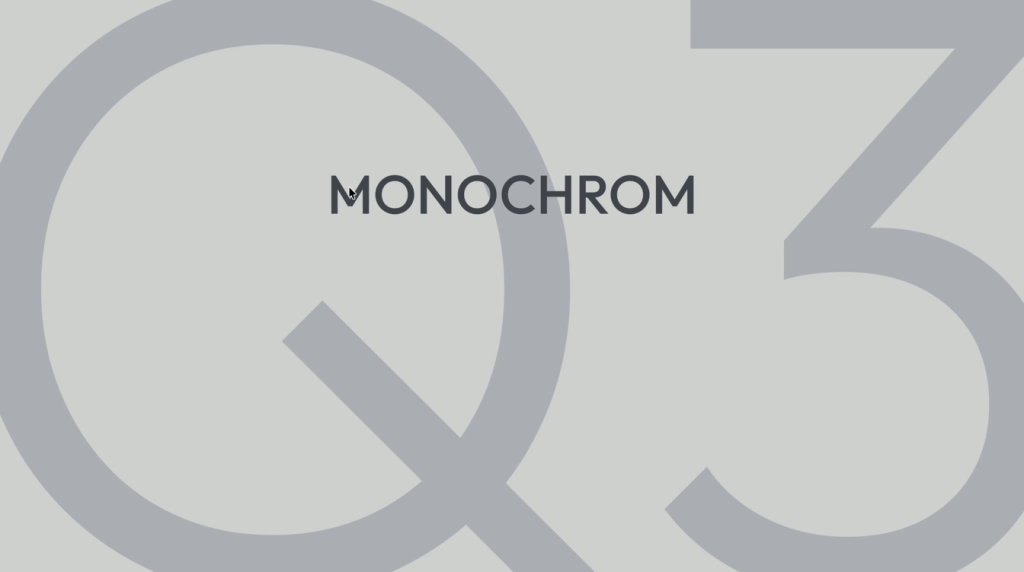 Fond gris avec texte 'MONOCHROM'