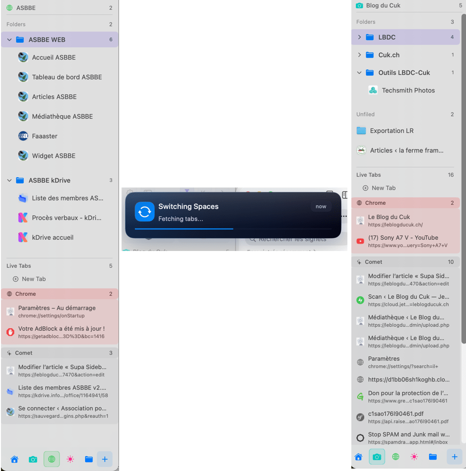 Capture d'écran d'une interface utilisateur avec dossiers.