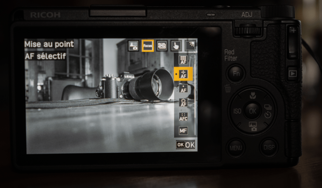 Écran d'un appareil photo numérique