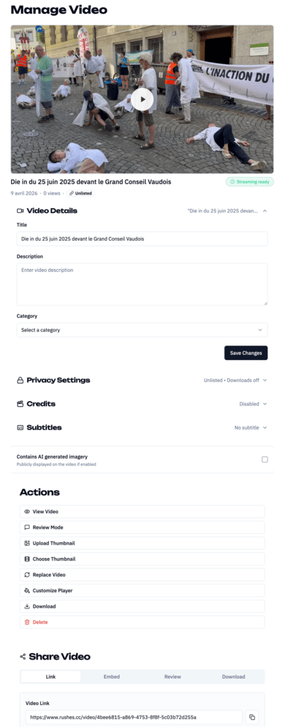 Manifestation die-in devant le Grand Conseil vaudois