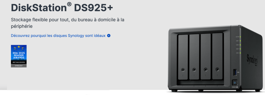 NAS Synology DiskStation DS925+ à quatre baies